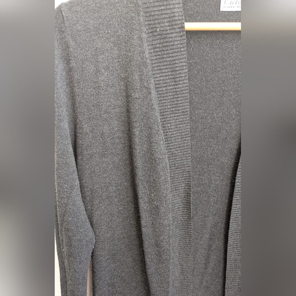 Cielo Dark Gray Open Front Cardigan M - Picture 4 of 7
